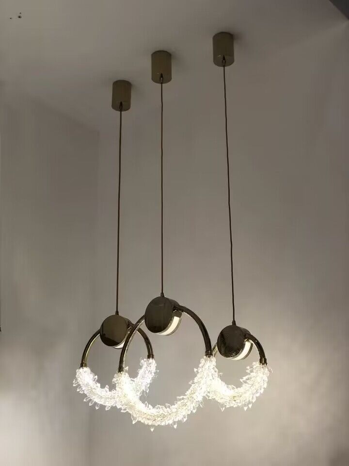 Modern Crystal Butterfly Pendant Light with Gold / chrome Finish Stainless Steel Frame LED