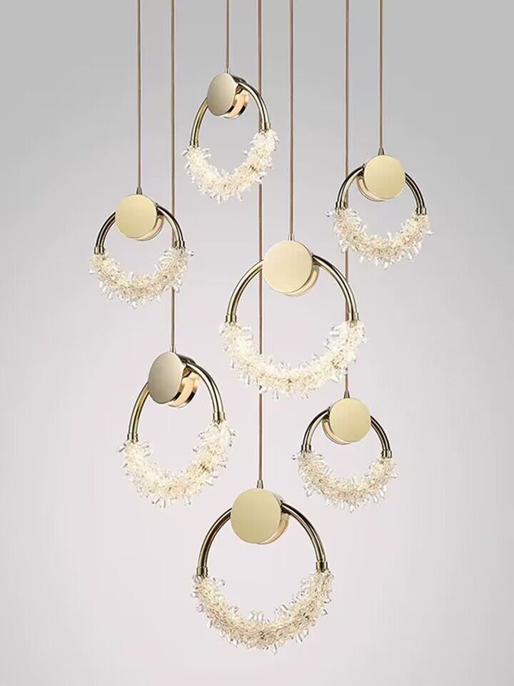 Modern Crystal Butterfly Pendant Light with Gold / chrome Finish Stainless Steel Frame LED