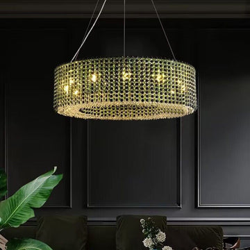 Italian Modern Light Luxury Round Crystal Chandelier Decorative Light for Living Room / dining Room