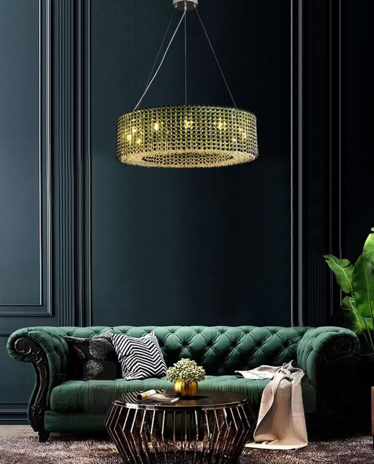 Italian Modern Light Luxury Round Crystal Chandelier Decorative Light for Living Room / dining Room