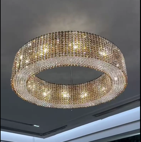 Italian Modern Light Luxury Round Crystal Chandelier Decorative Light for Living Room / dining Room