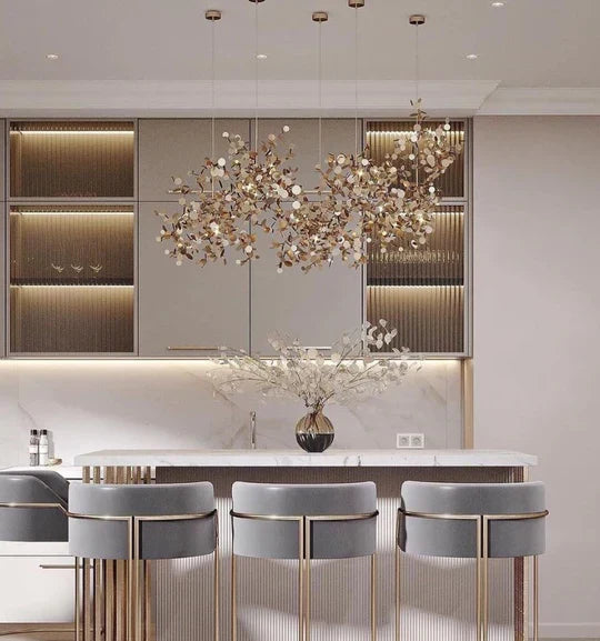 Nordic Modern Stainless Steel Round Decorative Chandelier for Dining Living Room Bar Cafe