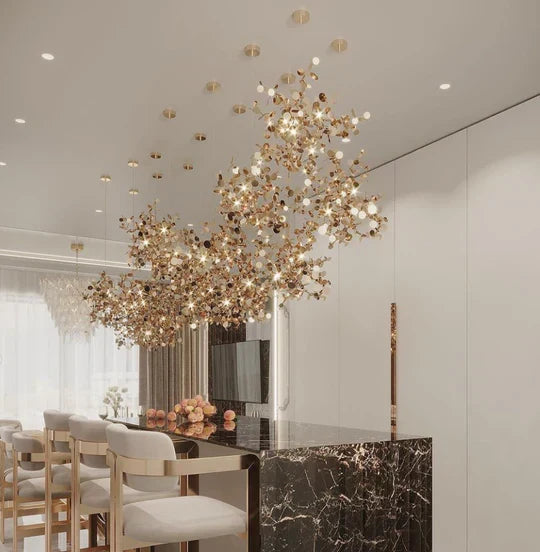 Nordic Modern Stainless Steel Round Decorative Chandelier for Dining Living Room Bar Cafe