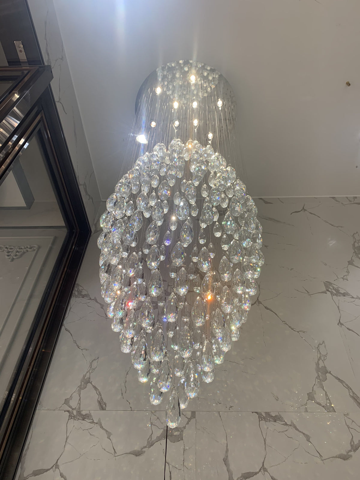 Extra Large Modern Ball Ceiling Crystal Chandelier for Staircase / big-Foyer,hallway,entryway