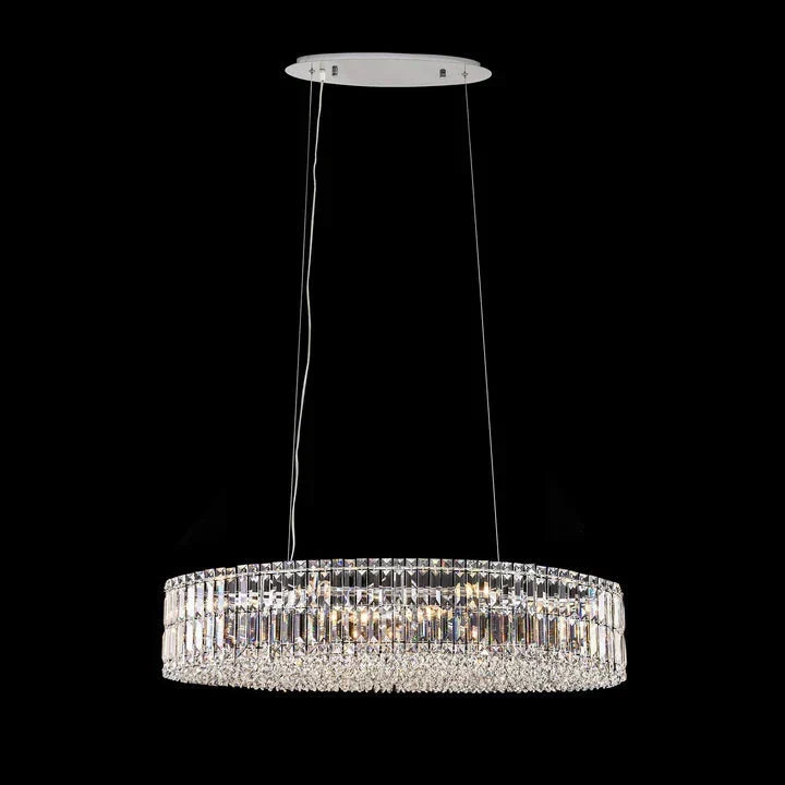 Modern Silver Ceiling Round / rectangle Crystal Chandelier Set for Living Room / dining Room / Bedroom