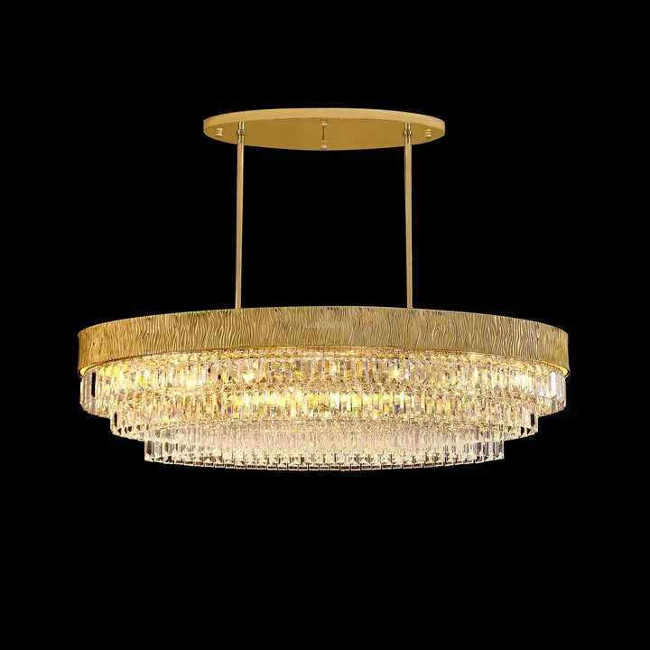 New Modern Gold Round / oval Light Luxury Ceiling Crystal Chandelier Set for Living Room / dining Room