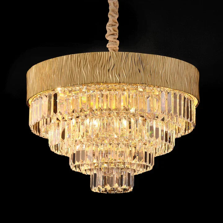 New Modern Gold Round / oval Light Luxury Ceiling Crystal Chandelier Set for Living Room / dining Room