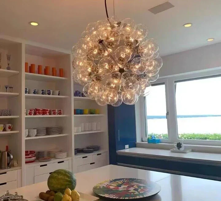 Italian Designer Creative Glass Ball Chandelier Scandinavian Dandelion Hallway / entryway / staircase Light