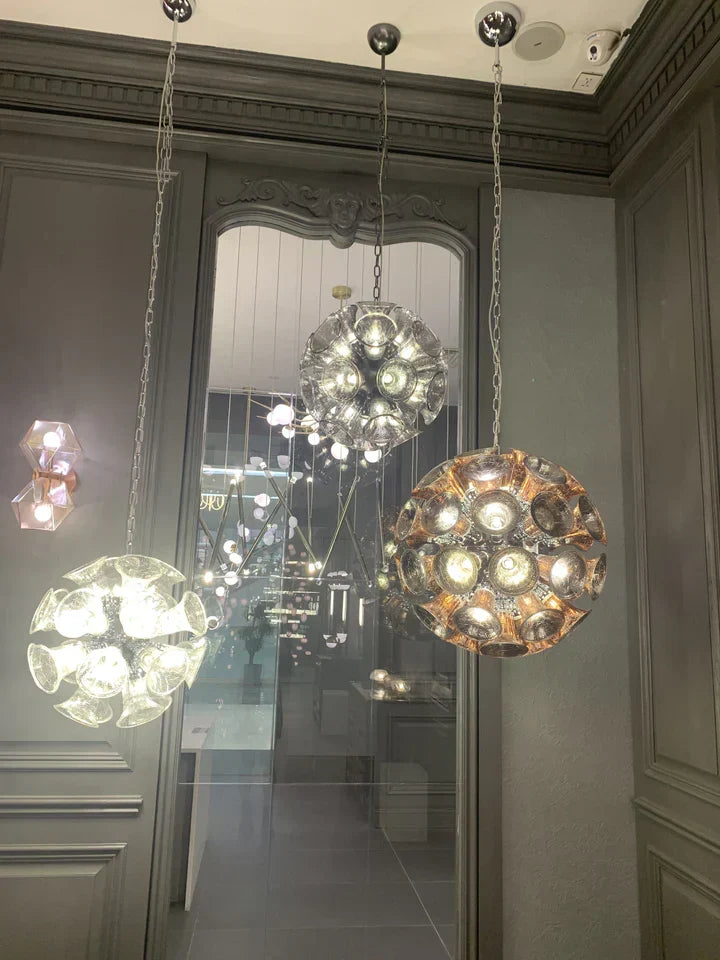 Extra Large Artistic Globe Morning Glory Chandelier Modern Designer Chalice Suspension Pendant Light for