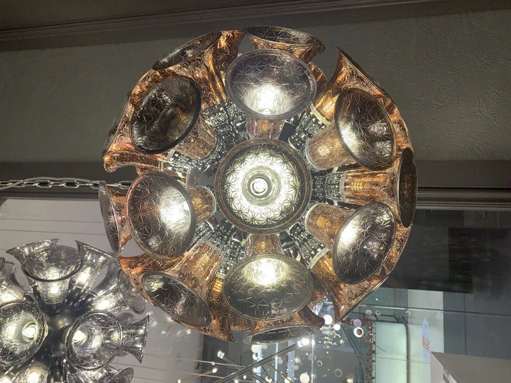 Extra Large Artistic Globe Morning Glory Chandelier Modern Designer Chalice Suspension Pendant Light for