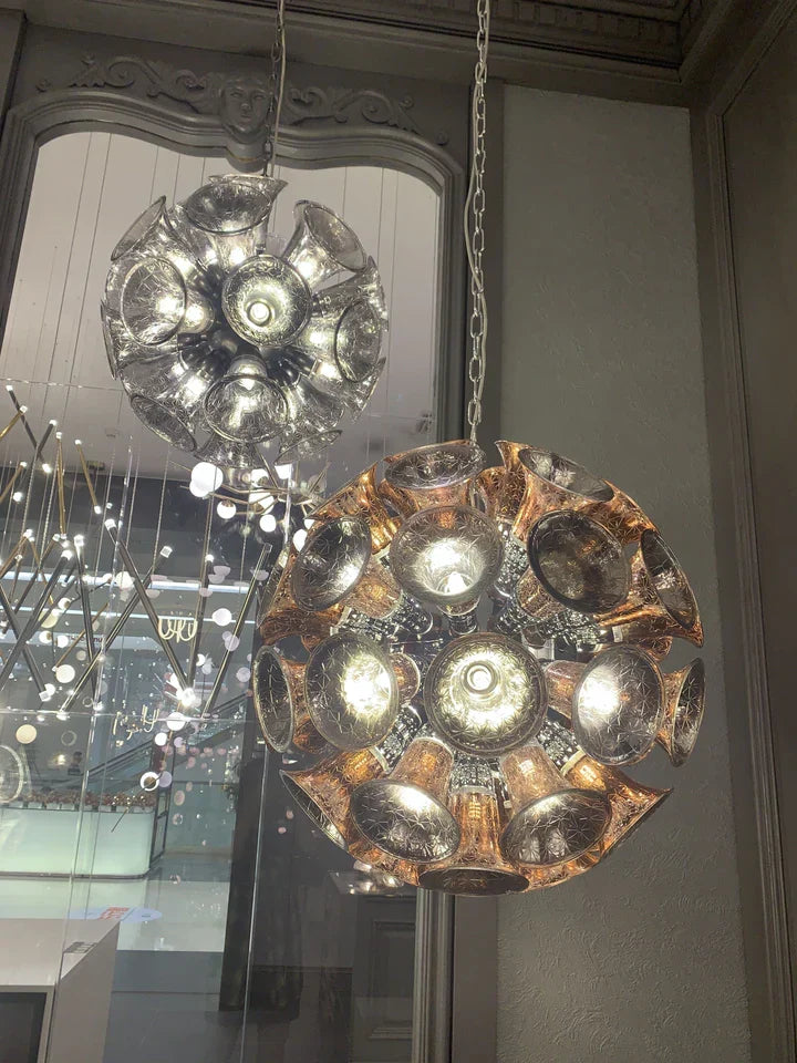 Extra Large Artistic Globe Morning Glory Chandelier Modern Designer Chalice Suspension Pendant Light for