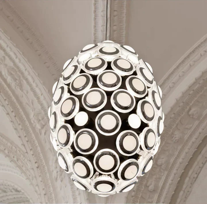Modern Art Egg-Shaped Chandelier Iconic Eyes LED Pendant Light for Dining Room / living Room