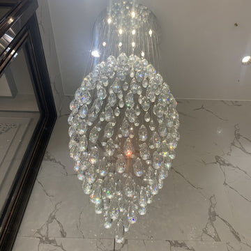 Extra Large Modern Ball Ceiling Crystal Chandelier for Staircase / big-Foyer,hallway,entryway