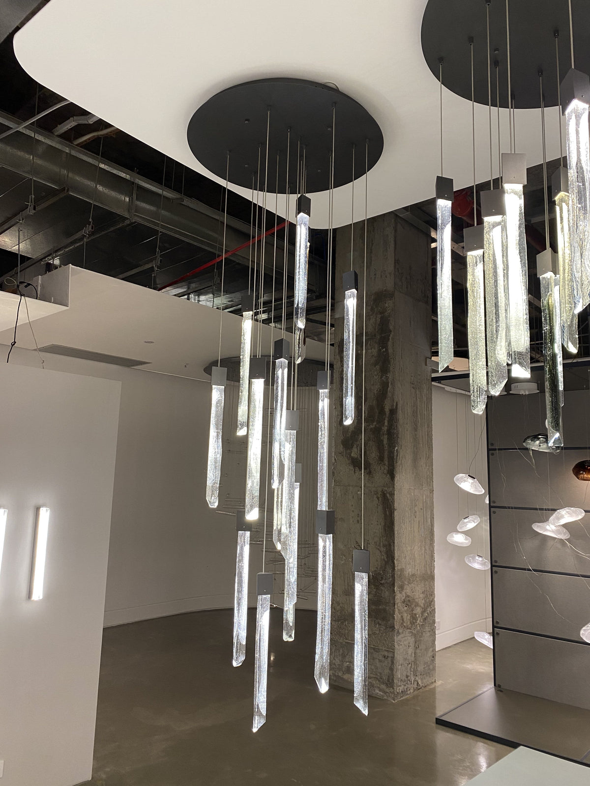 Modern Ash Black Round / rectangle Crystal Sticks Chandelier for Dining Room / living Room / staircase