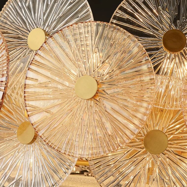 Light Luxury Art Design Creative Round Multi-Tiered Glass Chandelier for Living Room / bedroom