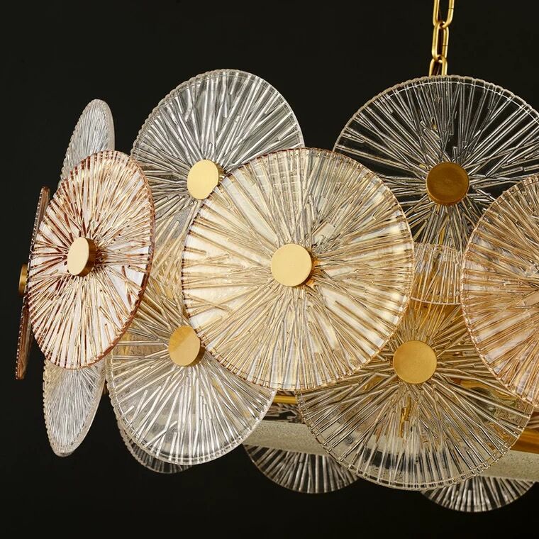 Light Luxury Art Design Creative Round Multi-Tiered Glass Chandelier for Living Room / bedroom