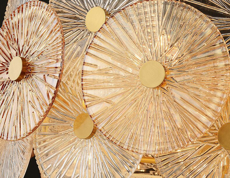 Light Luxury Art Design Creative Round Multi-Tiered Glass Chandelier for Living Room / bedroom