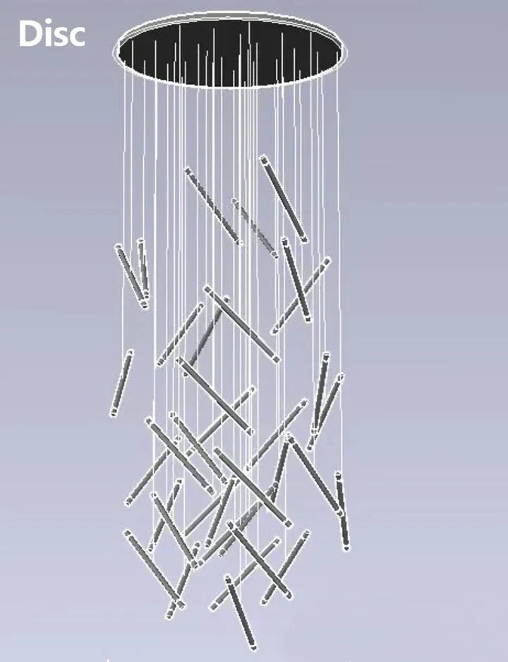 Modern Italian Creative Art Sticks Ceiling Chandelier for Living Room / staircase / hotel Lobby