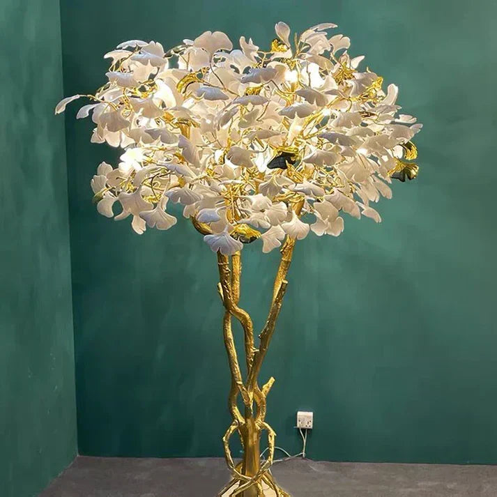 Luxury Creative Ceramic Ginkgo Branch Floor Lamp
