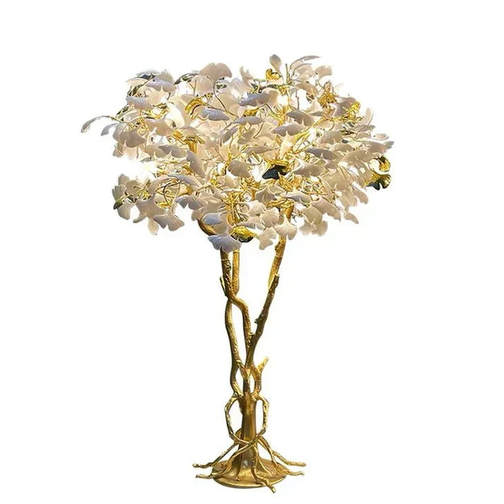 Luxury Creative Ceramic Ginkgo Branch Floor Lamp