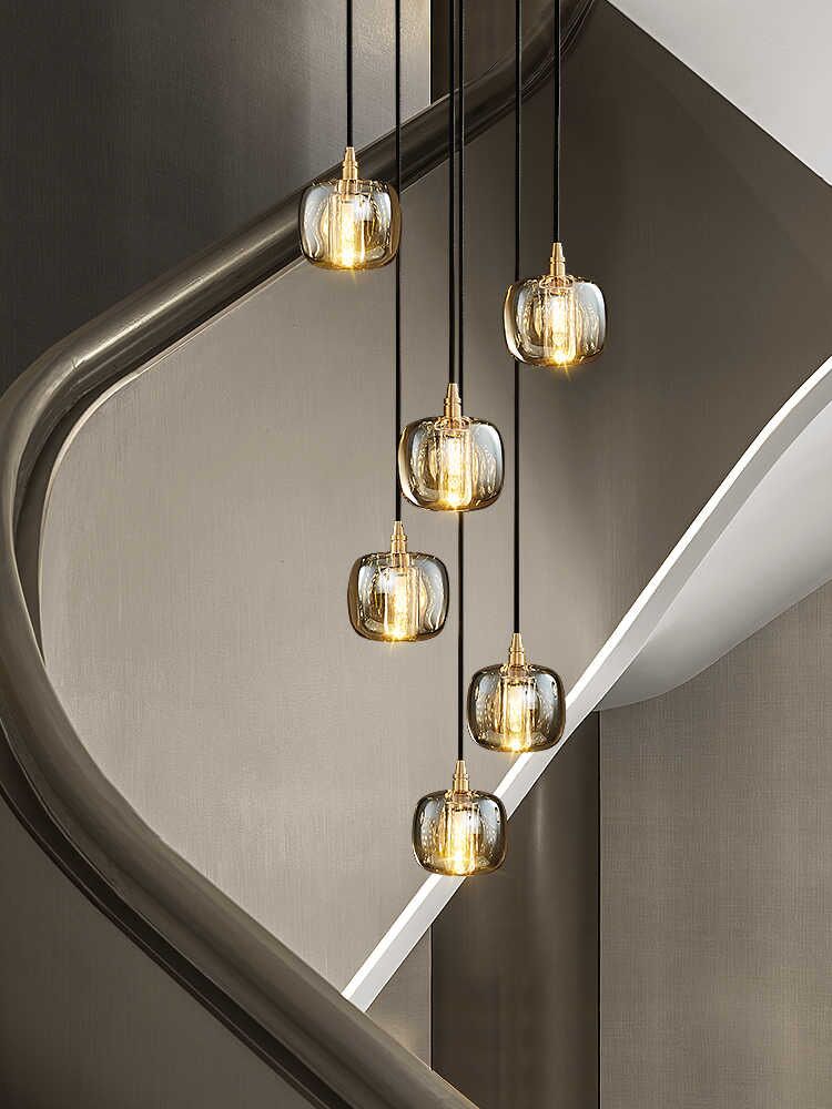 Post-Modern Extra-Long Pendant Light Fixtures for Staircase / high-Ceiling Space / foyer