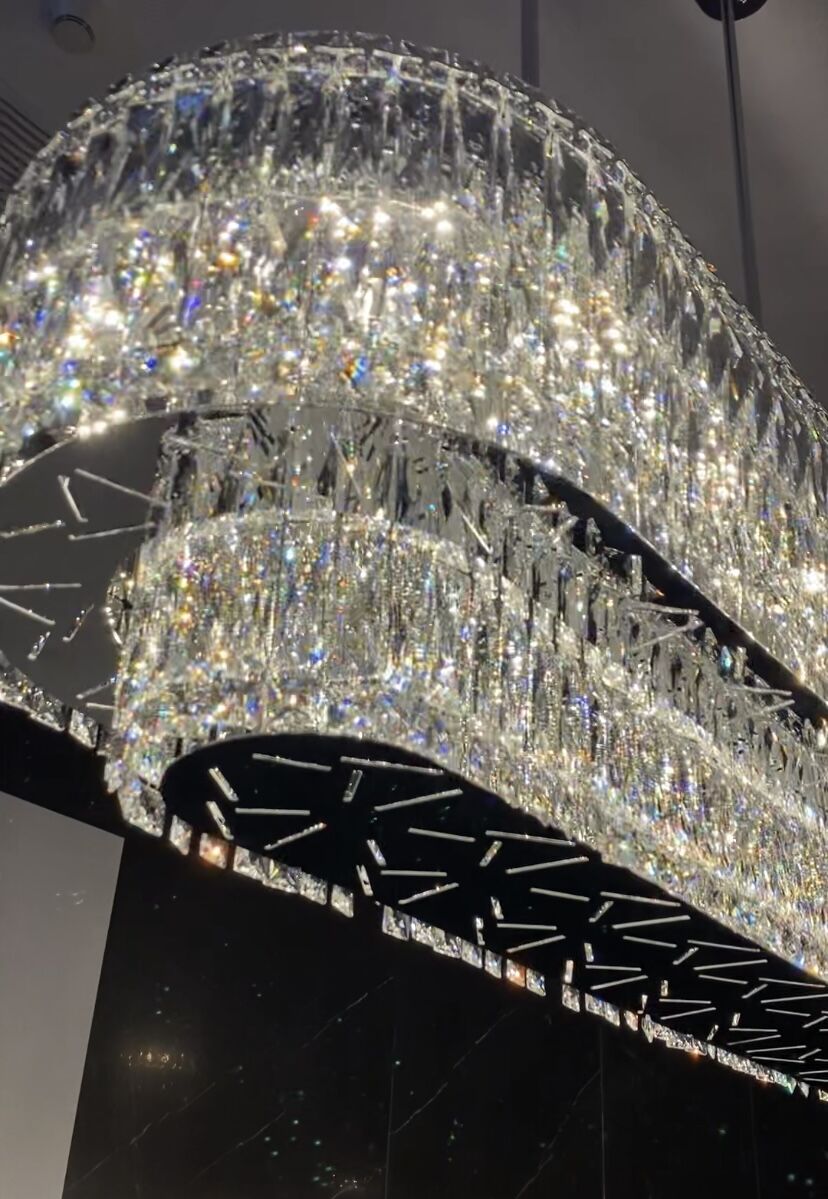 Stunning Modern Rectangle Ceiling Light Crystal Chandelier for Dining Table / coffee Table / living Room /