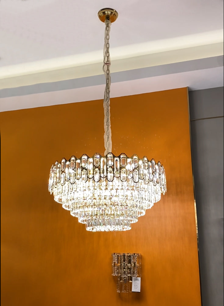 Modern Light Luxury Round / rectangle Crystal Chandelier Set for Living Room / dining Room / bedroom