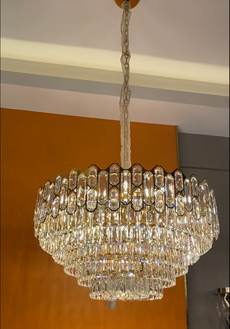 Modern Light Luxury Round / rectangle Crystal Chandelier Set for Living Room / dining Room / bedroom