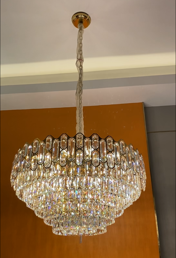 Modern Light Luxury Round / rectangle Crystal Chandelier Set for Living Room / dining Room / bedroom