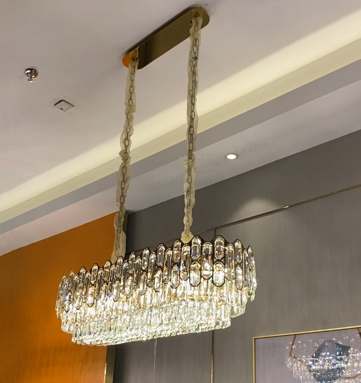 Modern Light Luxury Round / rectangle Crystal Chandelier Set for Living Room / dining Room / bedroom