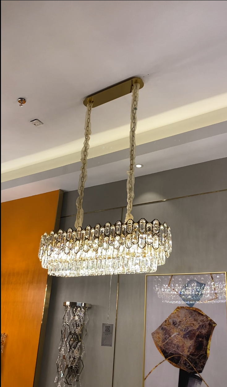 Modern Light Luxury Round / rectangle Crystal Chandelier Set for Living Room / dining Room / bedroom