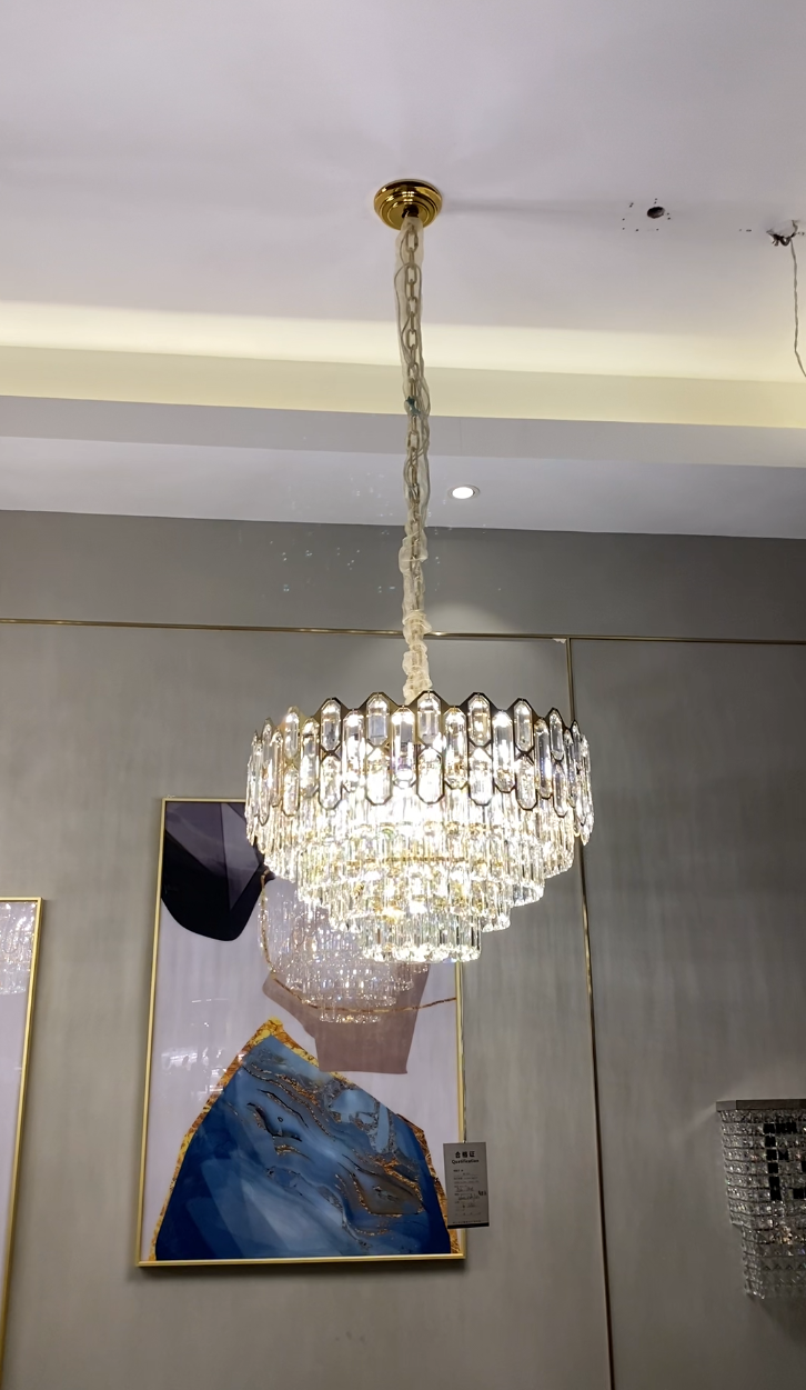 Modern Light Luxury Round / rectangle Crystal Chandelier Set for Living Room / dining Room / bedroom