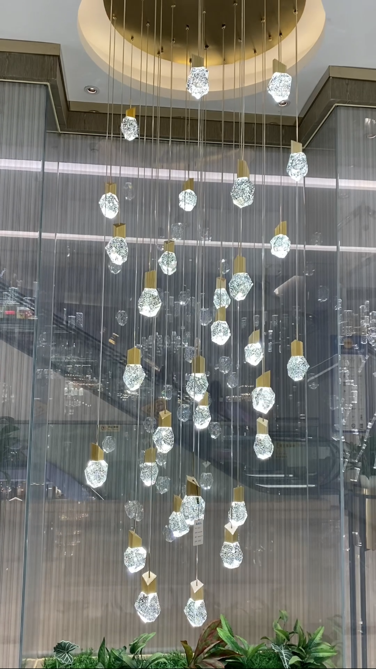 Extra Large Modern Light Luxury Creative Crystal Chandelier for 2-Story / duplex Buildings Staircase