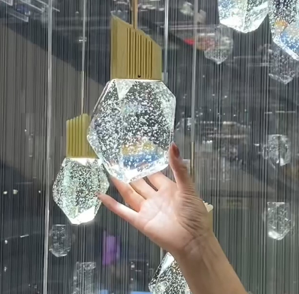Extra Large Modern Light Luxury Creative Crystal Chandelier for 2-Story / duplex Buildings Staircase