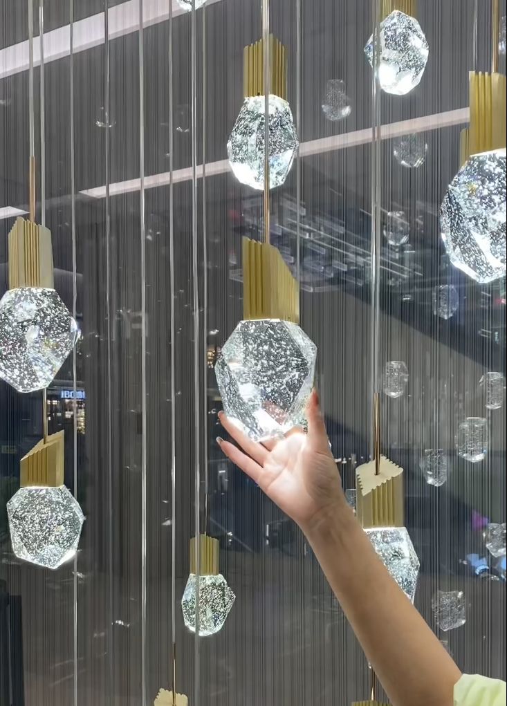 Extra Large Modern Light Luxury Creative Crystal Chandelier for 2-Story / duplex Buildings Staircase