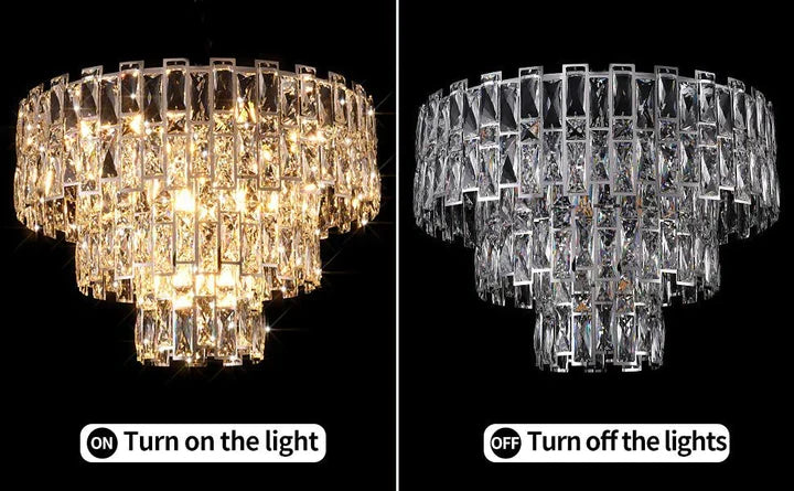 Multi-Tiered Crystal Flake Chandelier for Bedroom / living Room / dining Room
