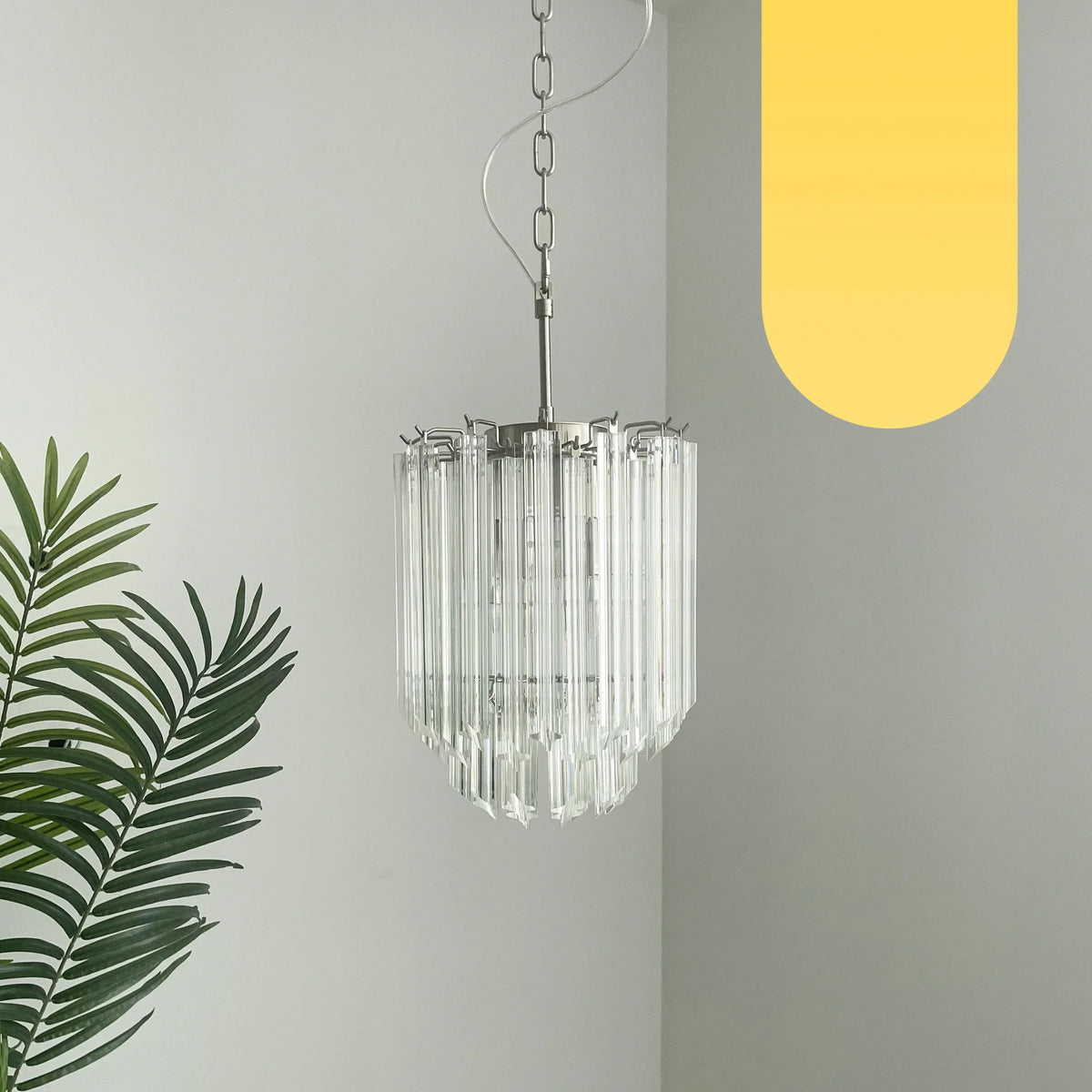 Quadriedri Murano Prisms Transparant Chandelier