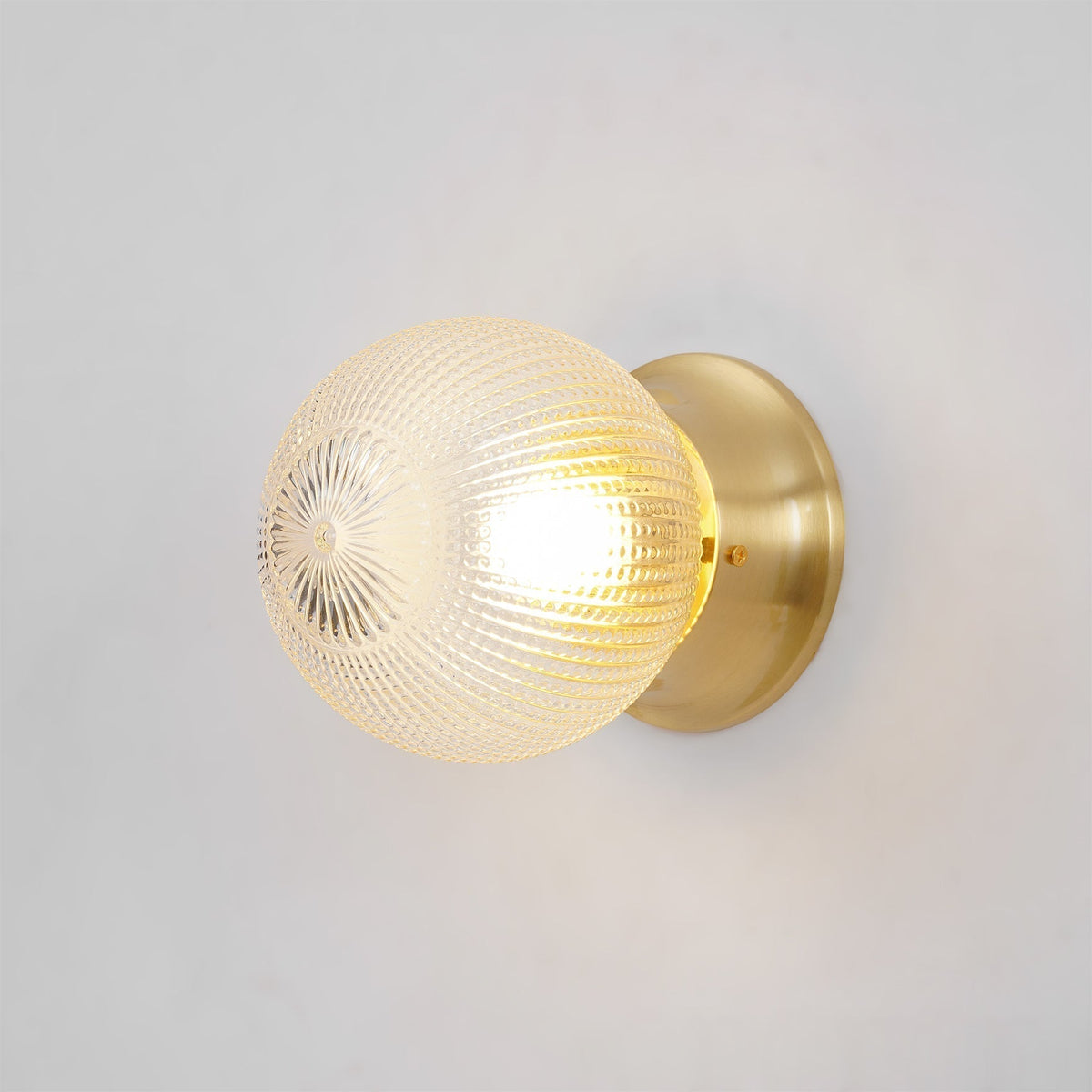 Reeded Globe Flush Ceiling Light