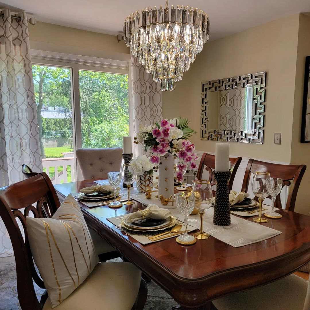 Modern Light Luxury Tiered Crystal Pendant Chandelier for Living / dining Room / bedroom