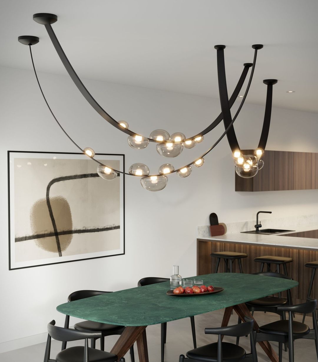Minimalist Leather Belt Chandelier for Dining / living Room