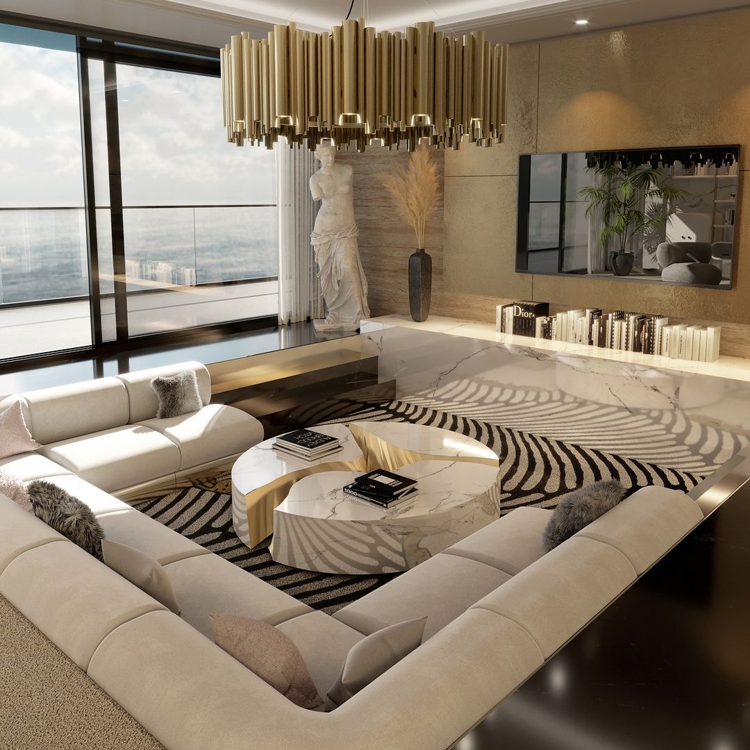 Modern Classic Round Fashion Gold Tube Pendant Chandelier for Living / dining Room