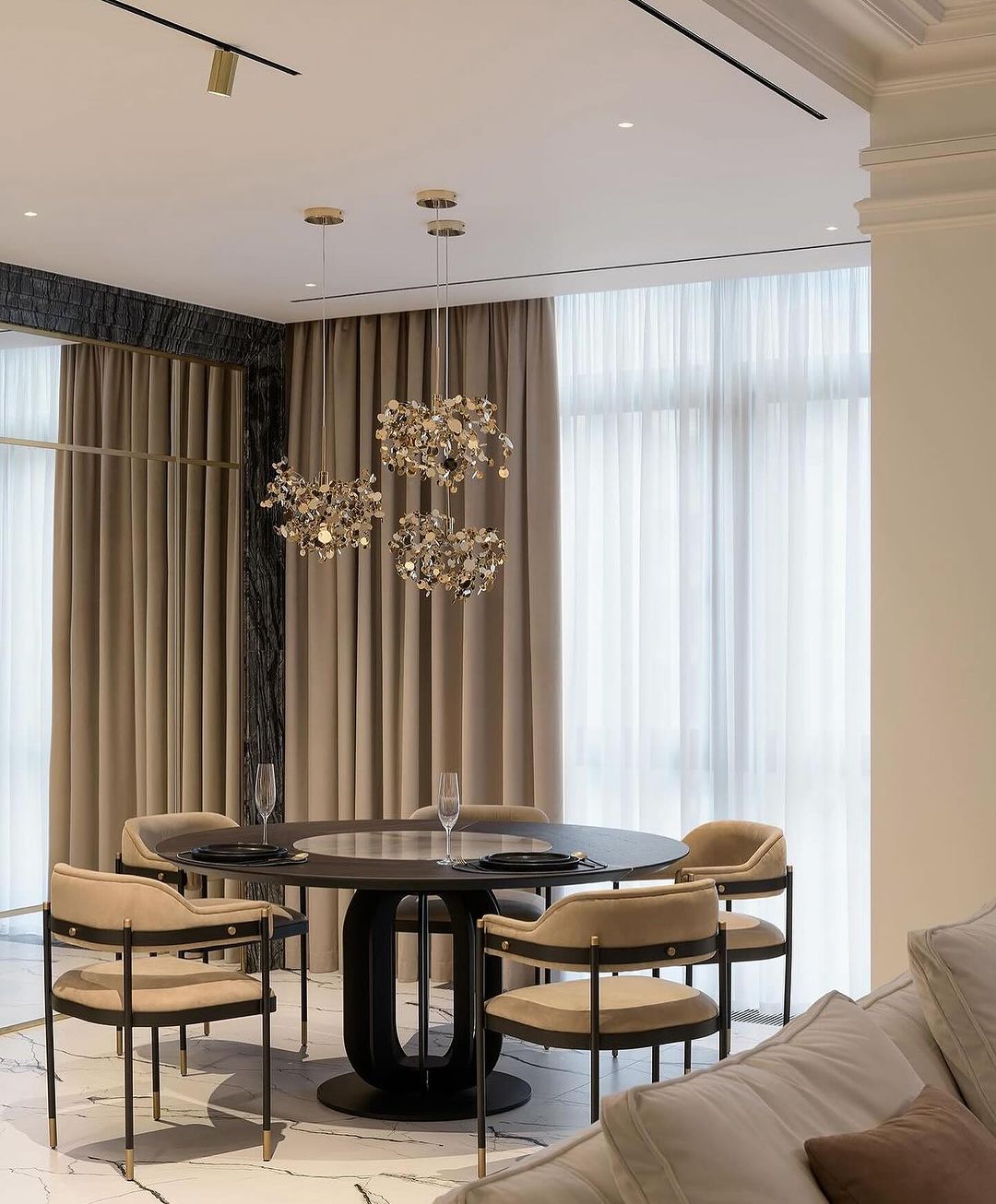 Nordic Modern Stainless Steel Round Decorative Chandelier for Dining Living Room Bar Cafe