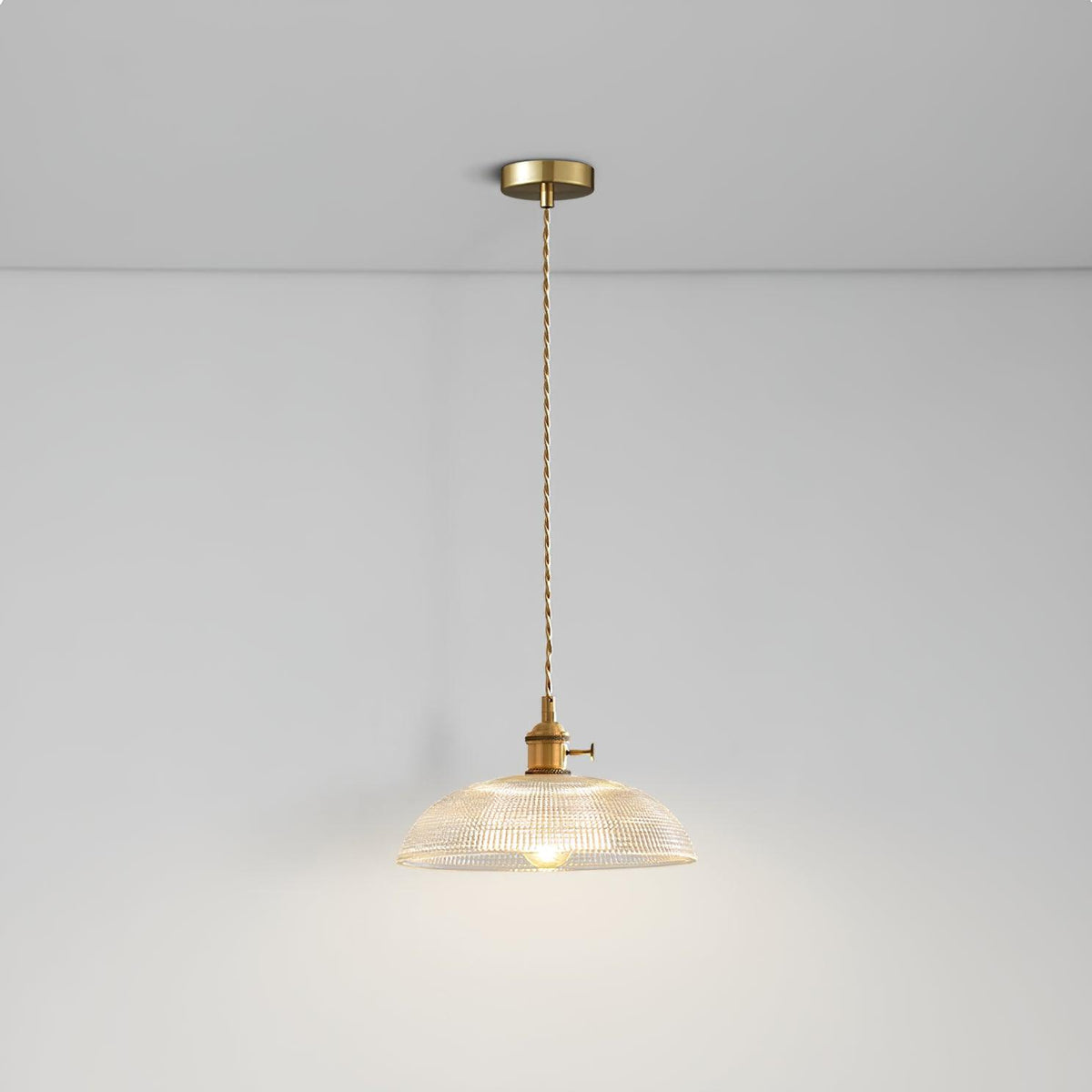 Ribbed Spiral Pendant Light