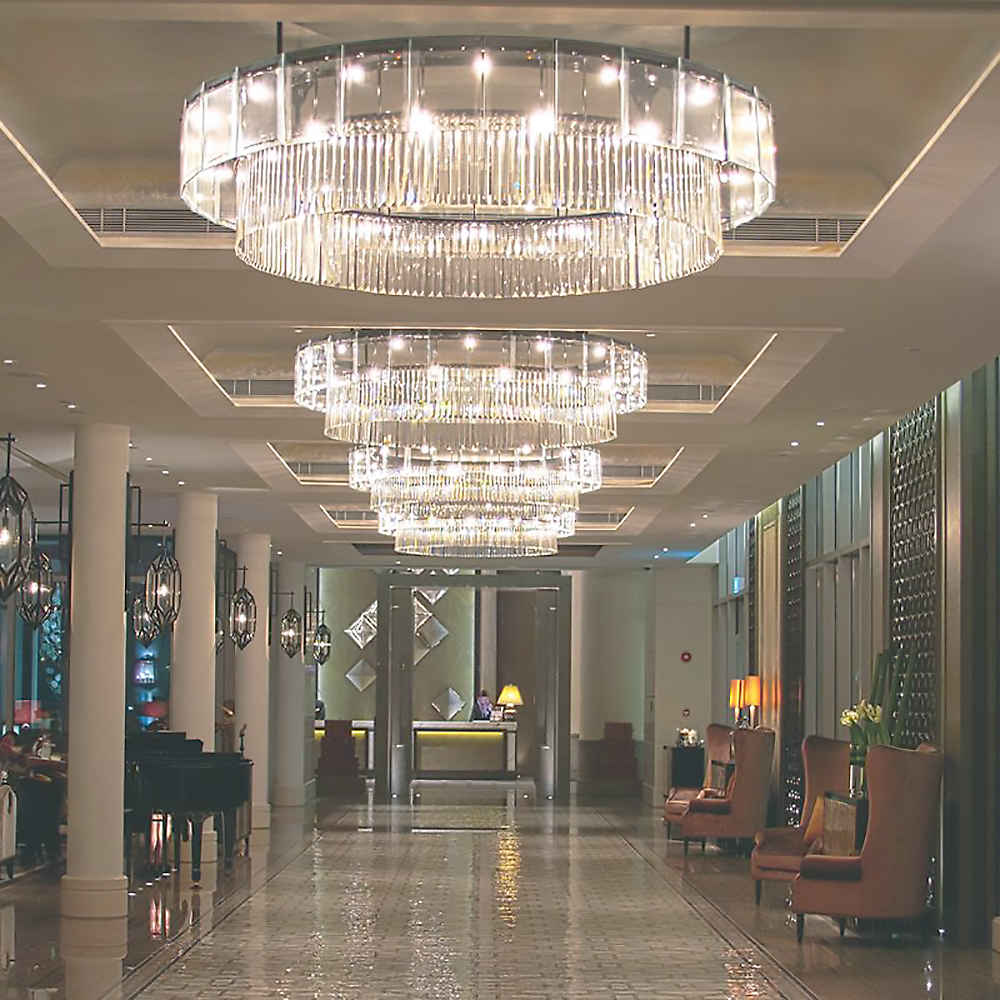 Round Circle Flush Ceiling Crystal Chandeliers