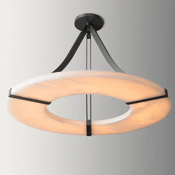 Modern Round Alabaster Chandelier