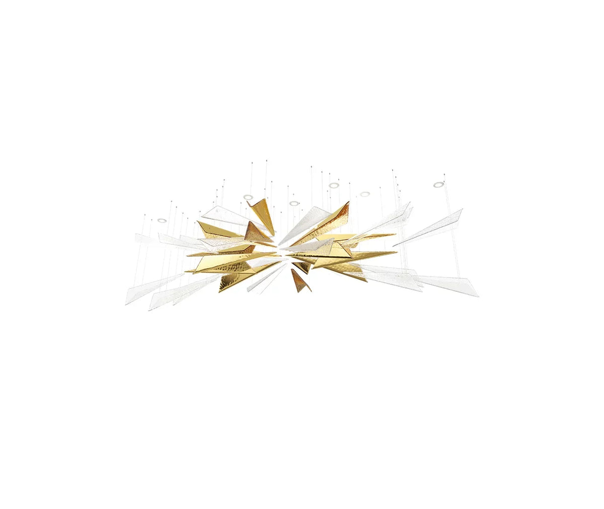 Luxury Icicle Glass and Metal Floating Chandelier with Elegant Finish for Living Room and Villa