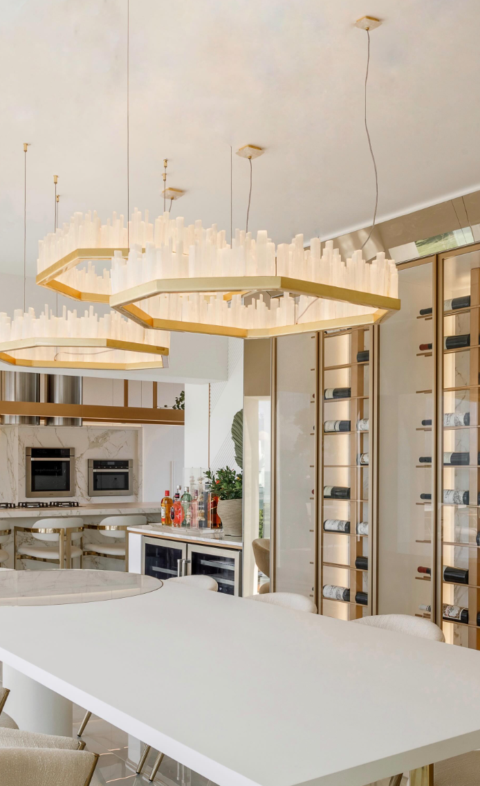 Modern Irregular Natural Crystal Chandelier for Living / dining Room