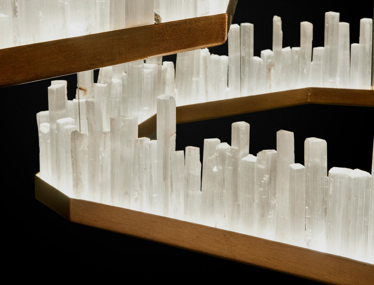 Modern Irregular Natural Crystal Chandelier for Living / dining Room