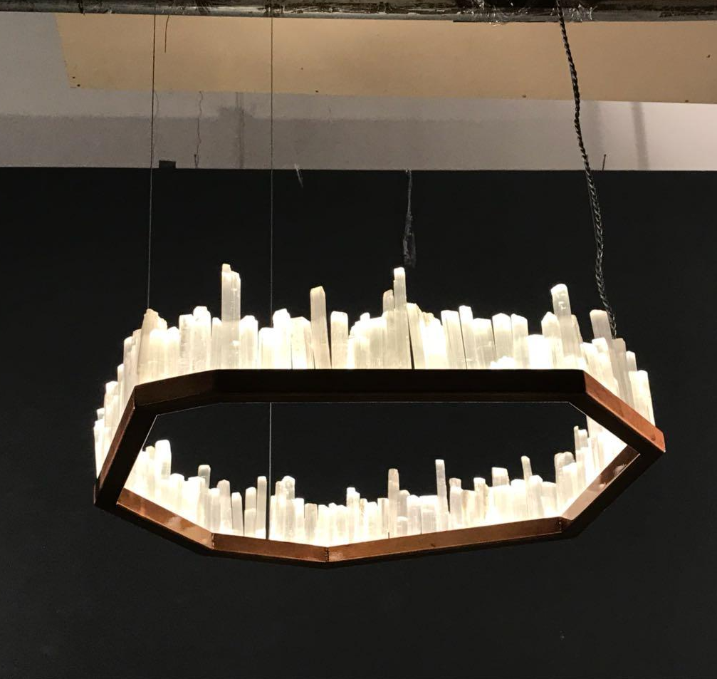 Modern Irregular Natural Crystal Chandelier for Living / dining Room