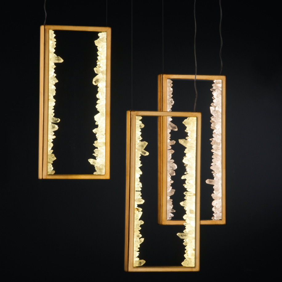 Modern Rectangular Natural Crystal Chandelier for Dining Room / kitchen Island